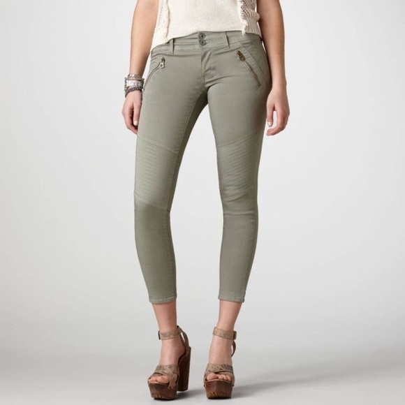 olive green moto jeggings